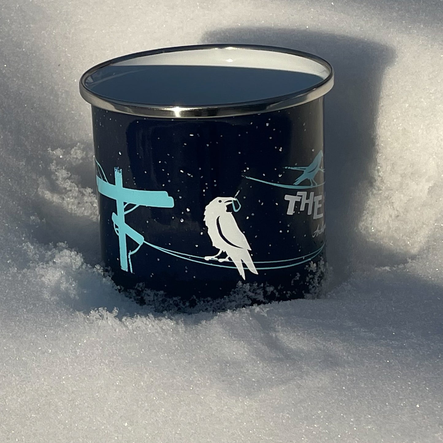 White Raven Camping Mug